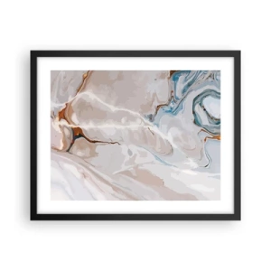 Plagát v čiernom ráme - Modré meandre pod bielou - 50x40 cm