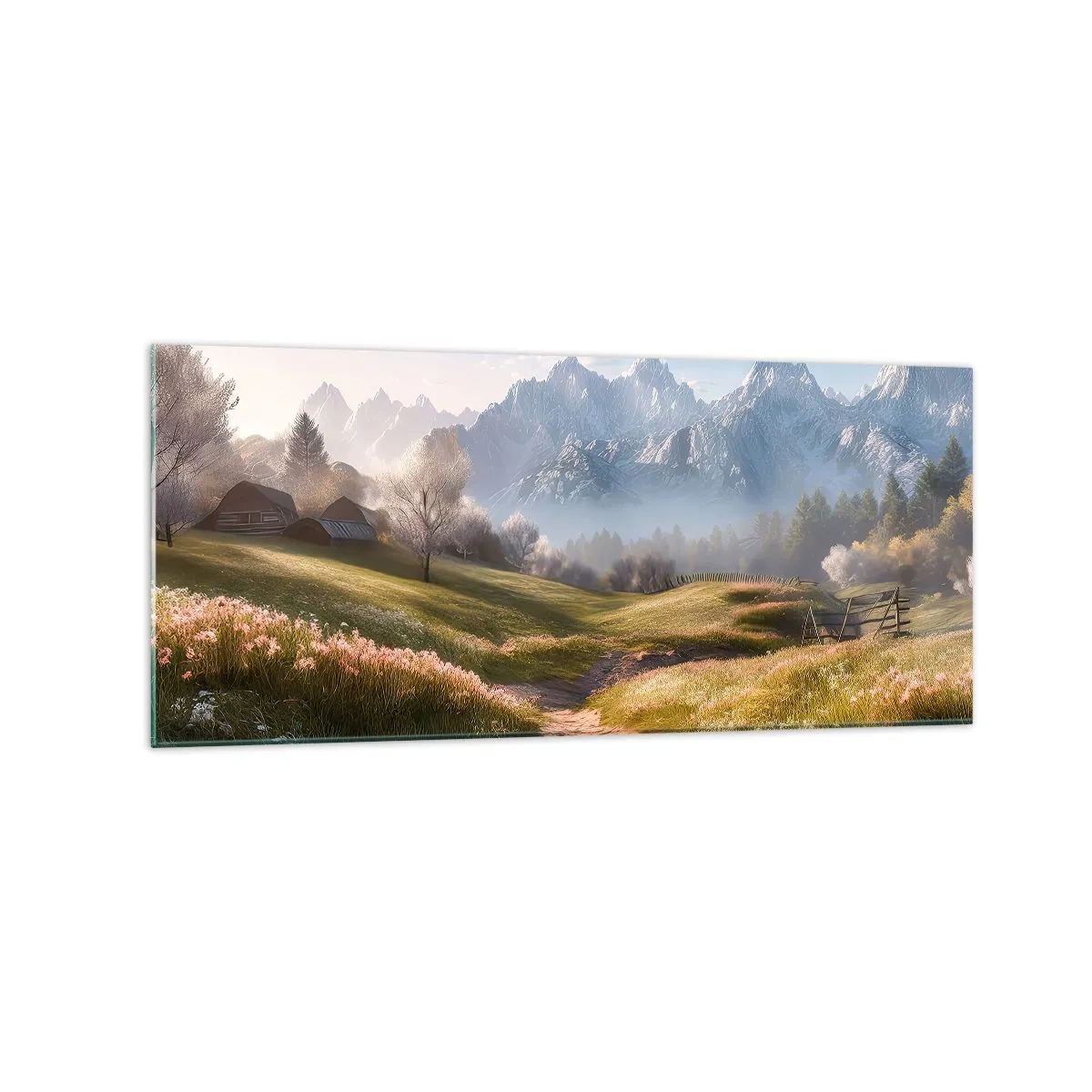 Obraz na skle - Idylické údolie - 120x50 cm