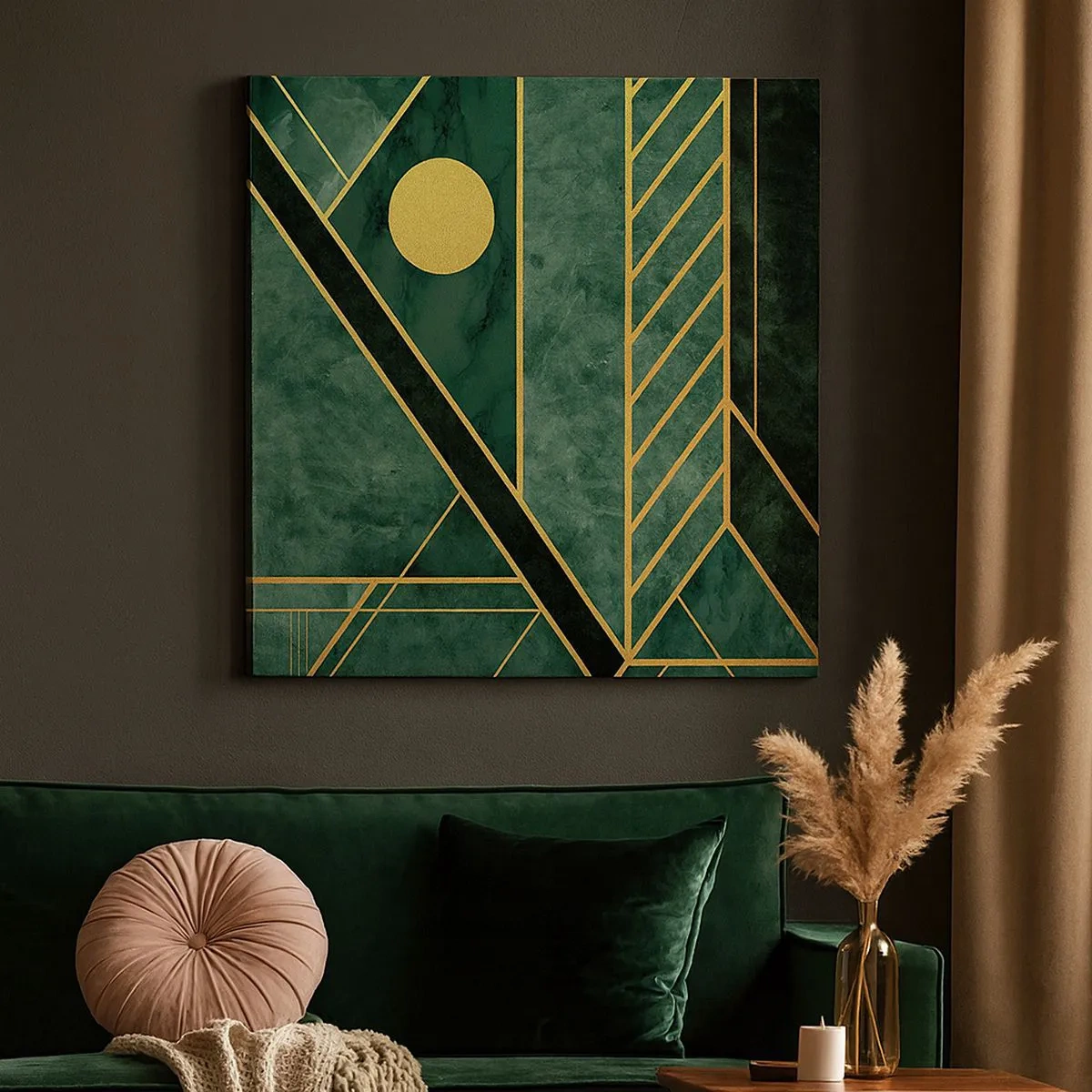 Obraz na plátne - Dynamika zlata a lazuritu - 30x30 cm