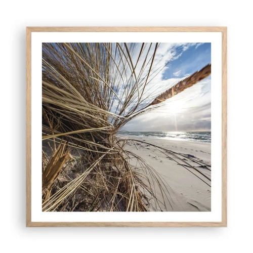 Plagát v ráme zo svetlého duba - Stretnutie živlov - 60x60 cm