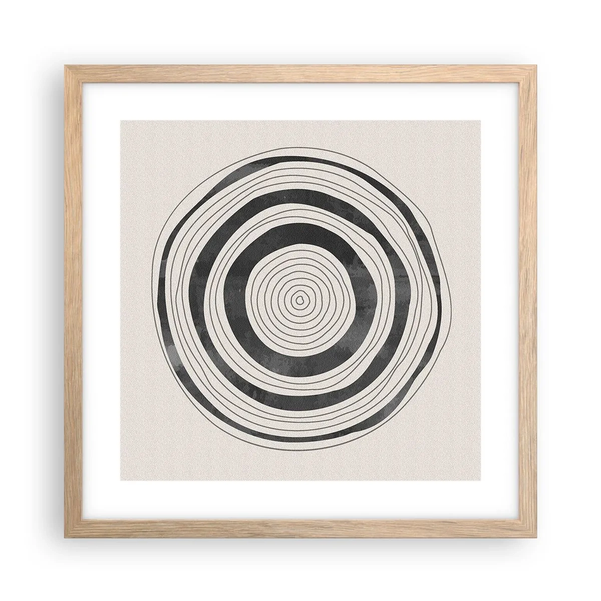 Plagát v ráme zo svetlého duba - Dôležité je to, čo je uprostred - 40x40 cm