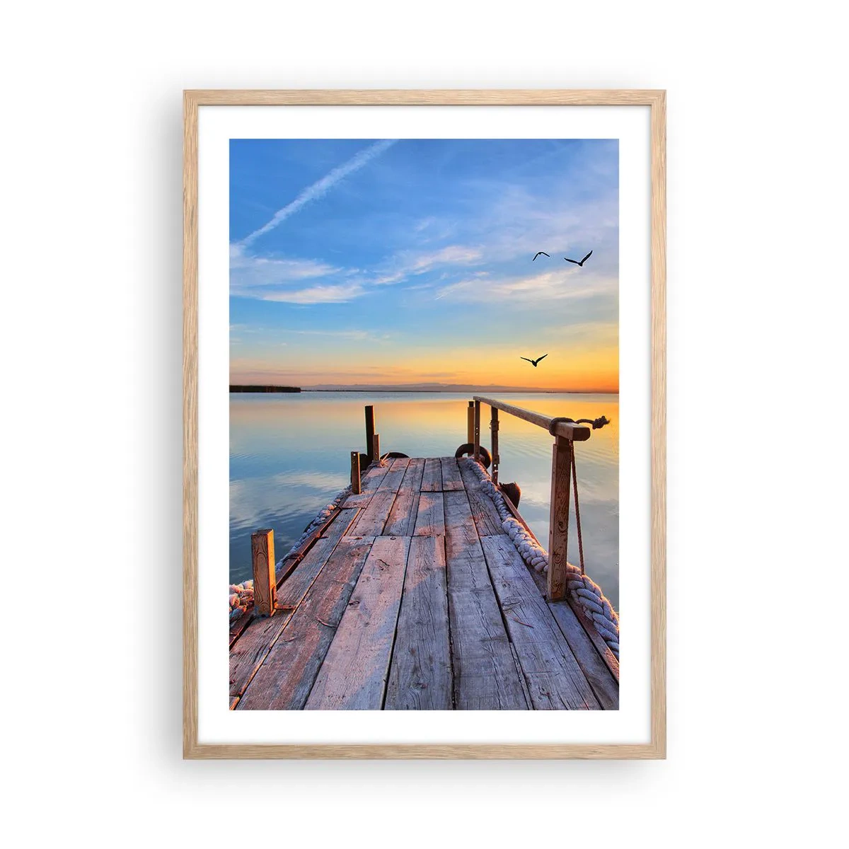 Plagát v ráme zo svetlého duba - Ísť pred seba smerom k slnku - 50x70 cm