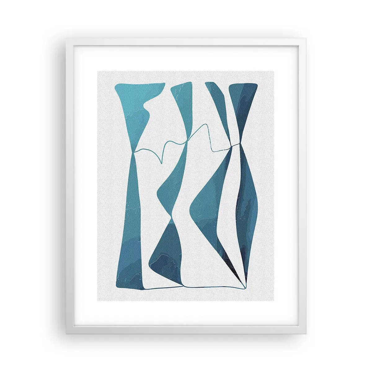 Plagát v bielom ráme - Abstrakcia: tyrkysový vzťah - 40x50 cm