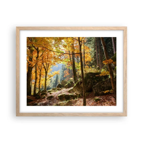 Plagát v ráme zo svetlého duba - Čas na odpočinok - 50x40 cm