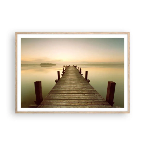 Plagát v ráme zo svetlého duba - Úsvit, svitanie, svetlo - 100x70 cm