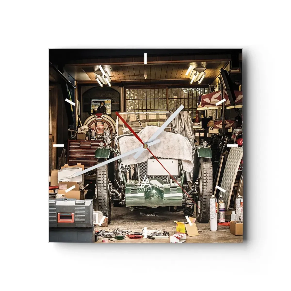 Nástenné hodiny - Späť do minulosti - 40x40 cm