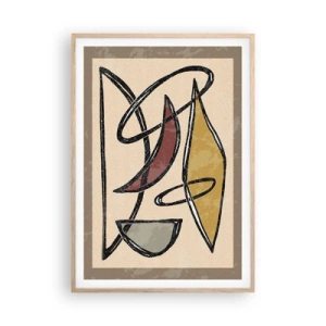 Plagát v ráme zo svetlého duba - Kompozícia – oblúky a ovály - 70x100 cm