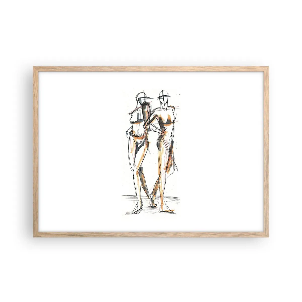 Plagát v ráme zo svetlého duba - Štúdia šarmu - 70x50 cm