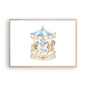 Plagát v ráme zo svetlého duba - Sladké detstvo - 100x70 cm