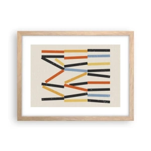 Plagát v ráme zo svetlého duba - Kompozícia na úrovni - 40x30 cm