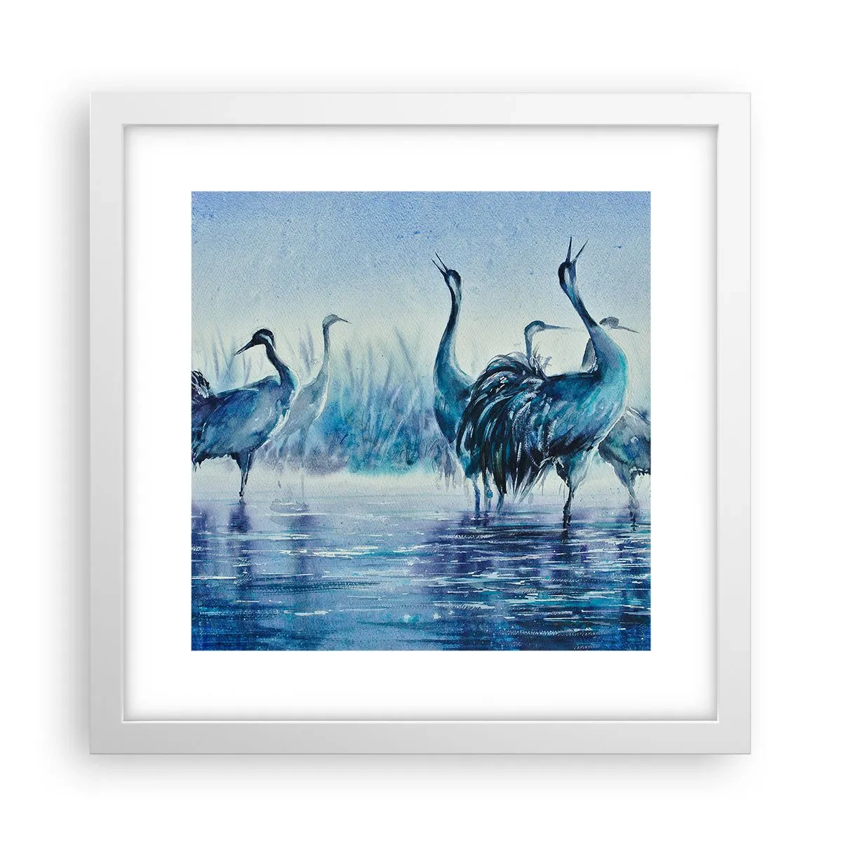 Plagát v bielom ráme - Ranné stretnutie - 30x30 cm