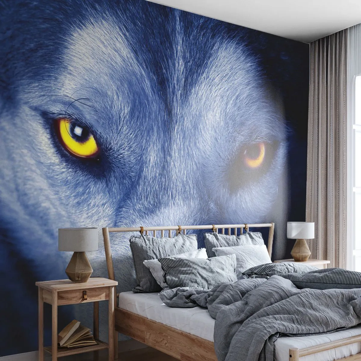 Samolepiaca Fototapeta Deluxe Sticker - Fascinujúci pohľad - Zvieratá, Wolf, Oči - 250x175 cm