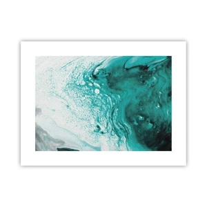 Plagát - Prepadnúť sa v bielej a tyrkysovej - 40x30 cm