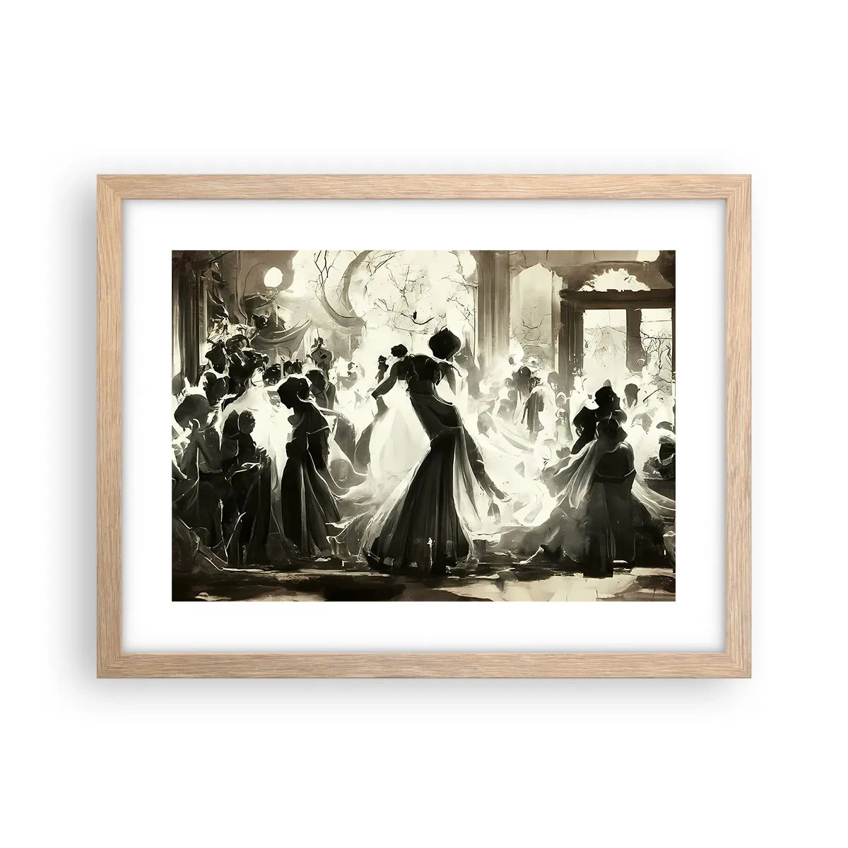 Plagát v ráme zo svetlého duba - Veľká maškaráda - 40x30 cm