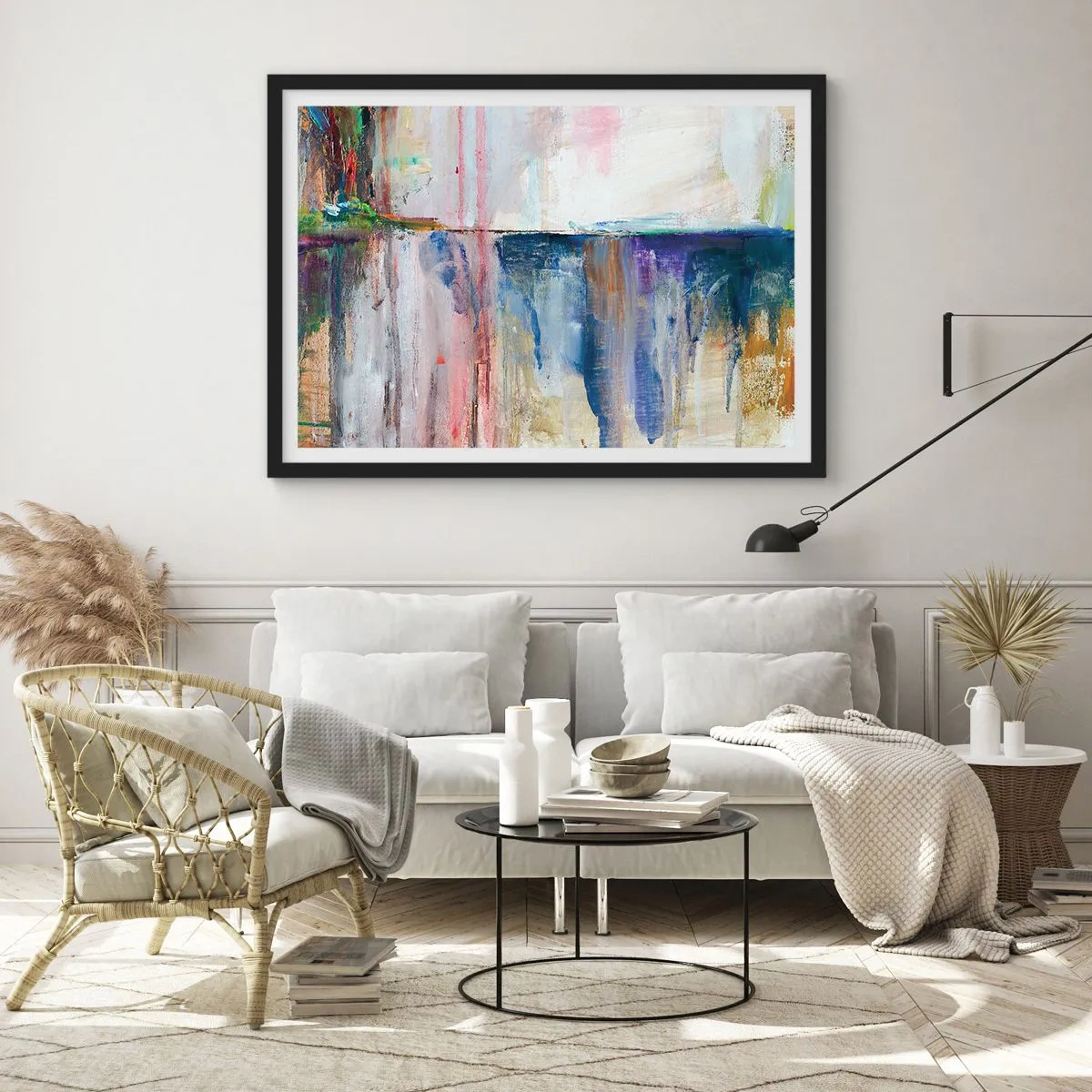 Plagát v čiernom ráme - Farebné dojmy a asociácie - 91x61 cm