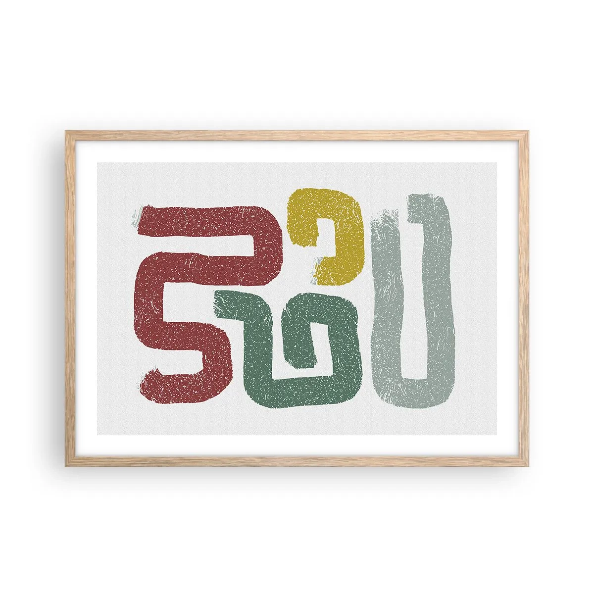 Plagát v ráme zo svetlého duba - V neznámom jazyku - 70x50 cm