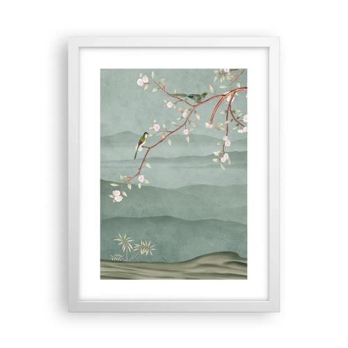 Plagát v bielom ráme - Jar je tu - 30x40 cm