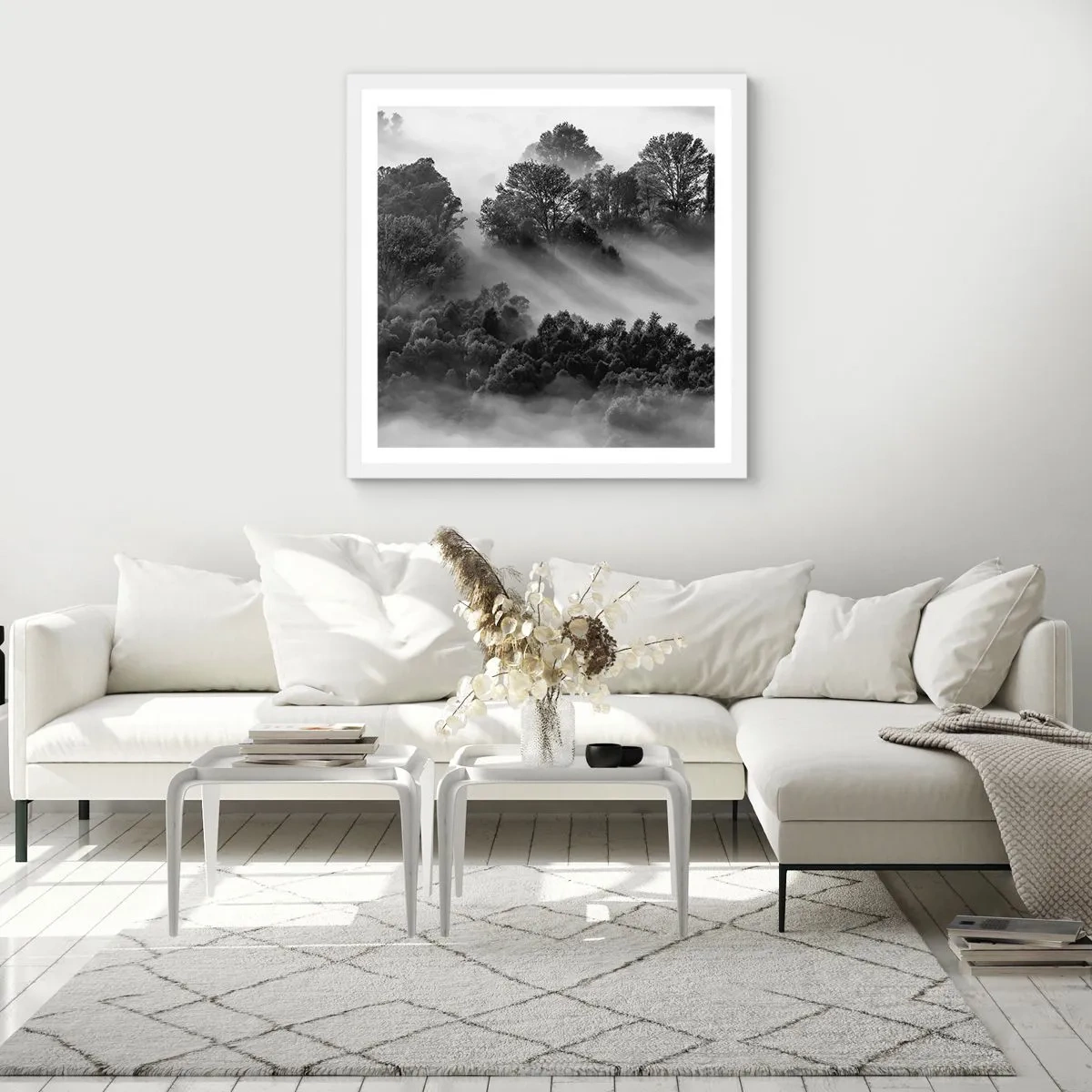 Plagát v bielom ráme - Prebúdzanie zo spánku - 60x60 cm