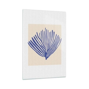 Obraz na skle - Modrý vejár - 70x100 cm