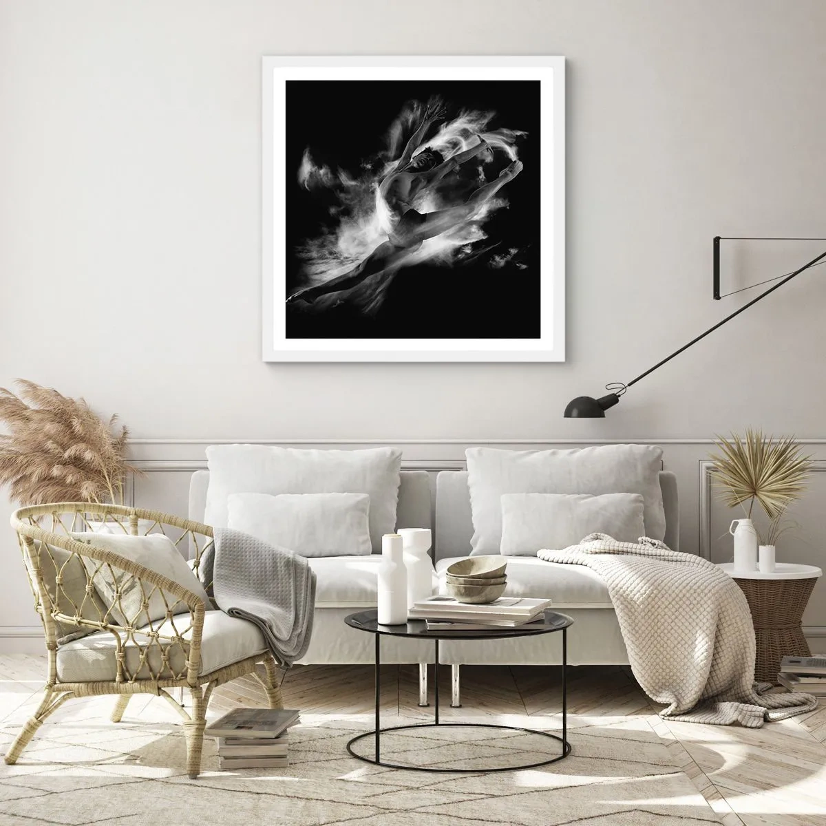 Plagát v bielom ráme - Zastavený za letu - 40x40 cm