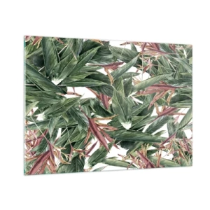 Obraz na skle - Smaragdovo-ľaliové húštie - 100x70 cm