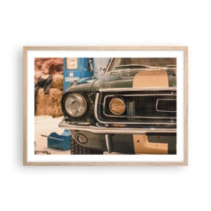 Plagát v ráme zo svetlého duba - Stretnutie s legendou - 70x50 cm