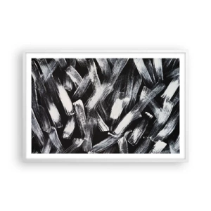Plagát v bielom ráme - Abstrakcia v industriálnom duchu - 91x61 cm