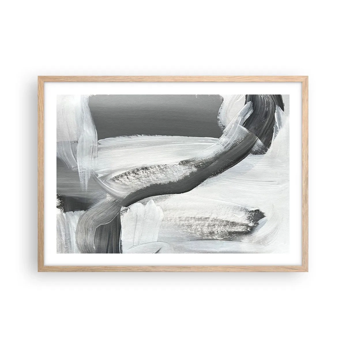 Plagát v ráme zo svetlého duba - Pevným pohybom - 70x50 cm