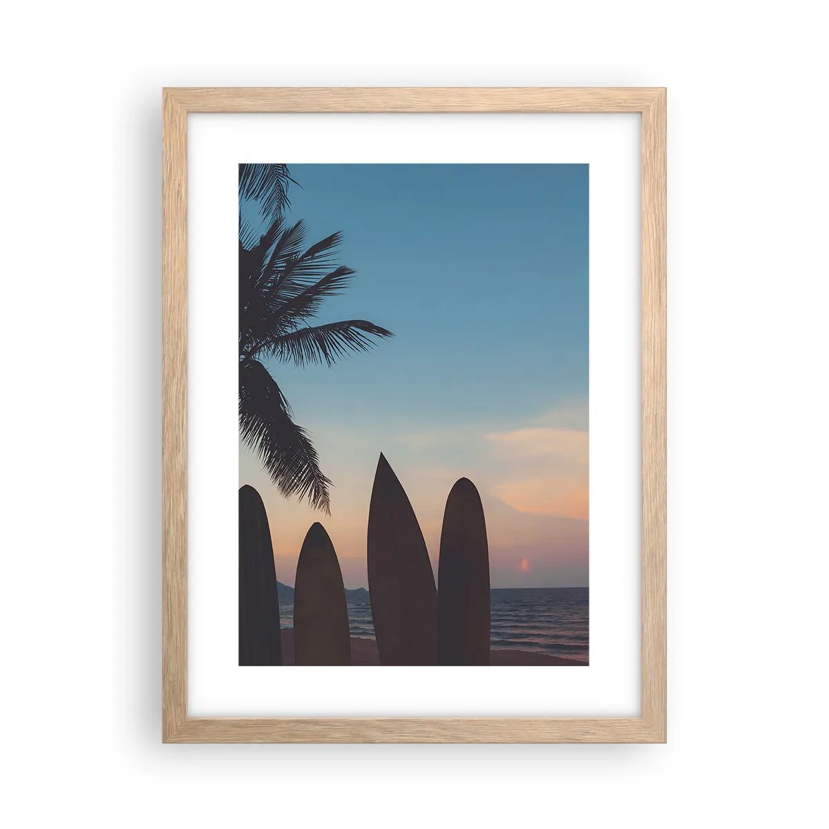 Plagát v ráme zo svetlého duba - Zajtra bude tiež zábava - 30x40 cm