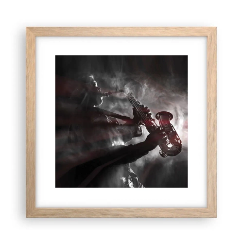 Plagát v ráme zo svetlého duba - V oparoch jazzu - 30x30 cm