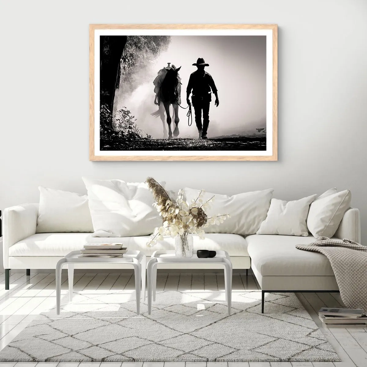 Plagát v ráme zo svetlého duba - Texaské ráno - 70x50 cm
