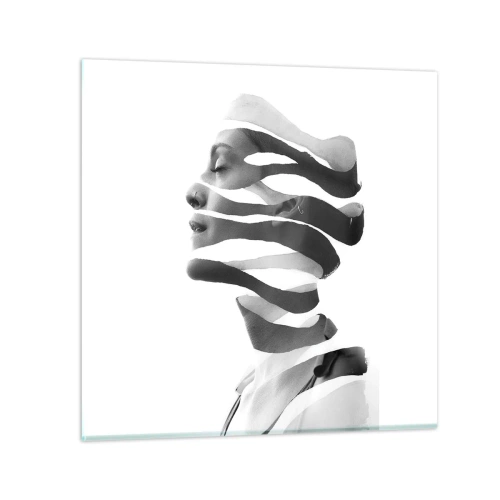 Obraz na skle - Surrealistický portrét - 30x30 cm