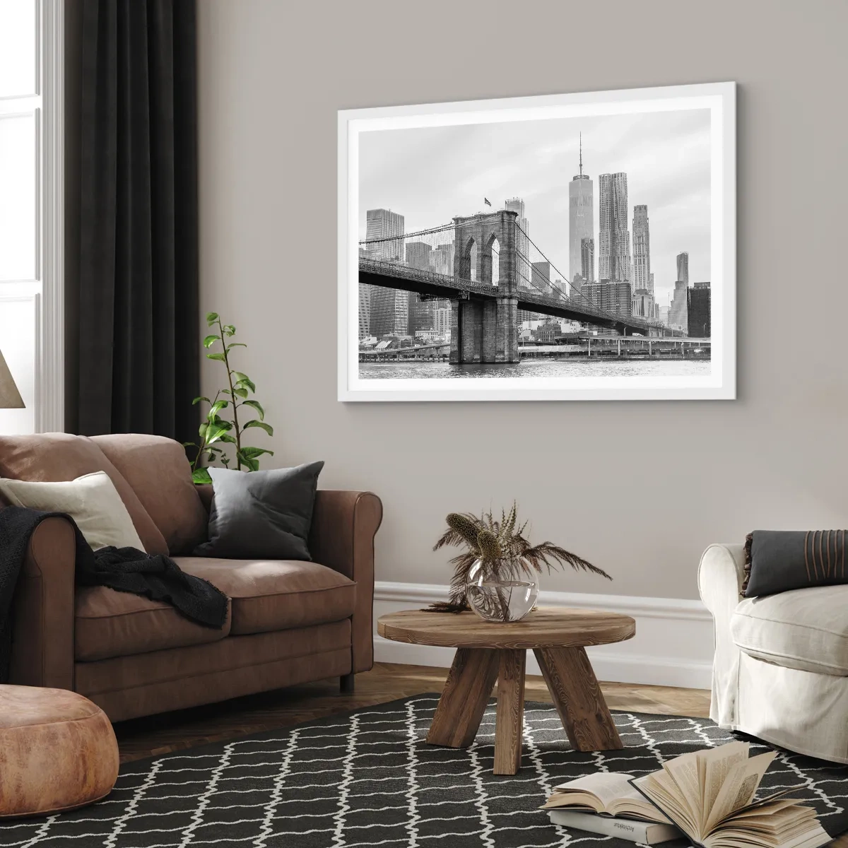 Plagát v bielom ráme - Newyorské zázraky - 70x50 cm
