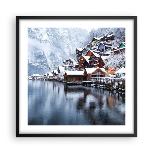 Plagát v čiernom ráme - V zimnej dekorácii - 50x50 cm