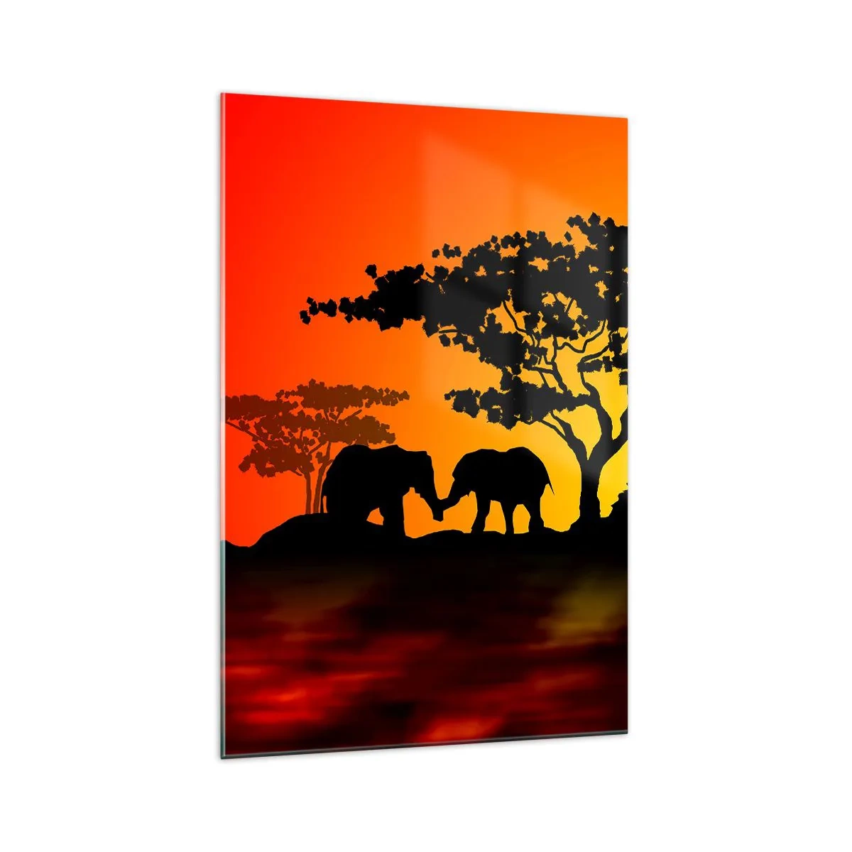 Obraz na skle - Stretnutie na savane - 70x100 cm