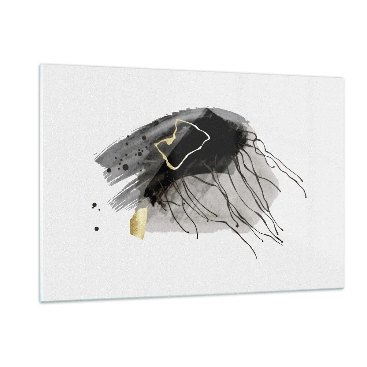 Obraz na skle - V čiernej a zlatej - 120x80 cm