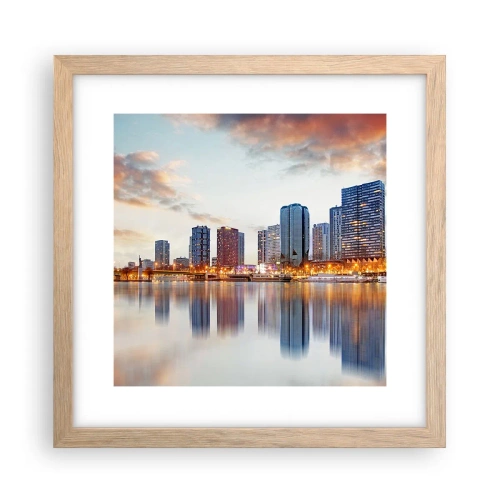 Plagát v ráme zo svetlého duba - Monumentálny pokoj Paríža - 30x30 cm