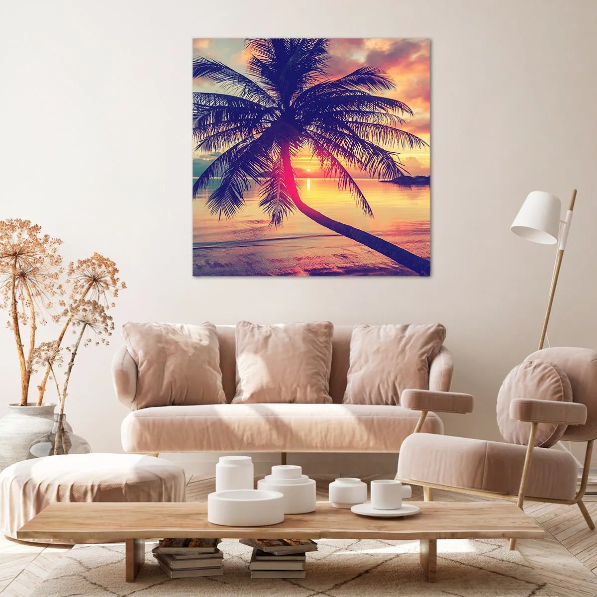 Obraz na plátne - Večer pod palmami - 30x30 cm