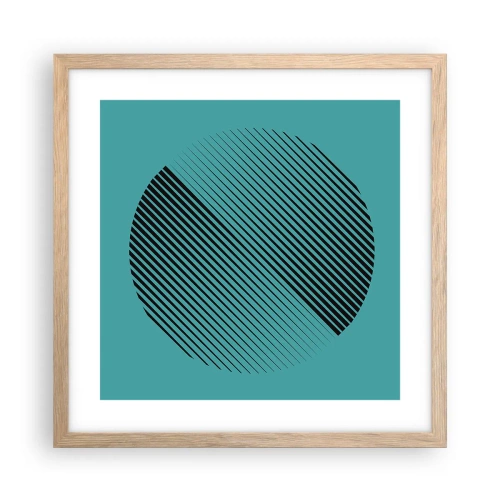 Plagát v ráme zo svetlého duba - Kruh – geometrická variácia - 40x40 cm