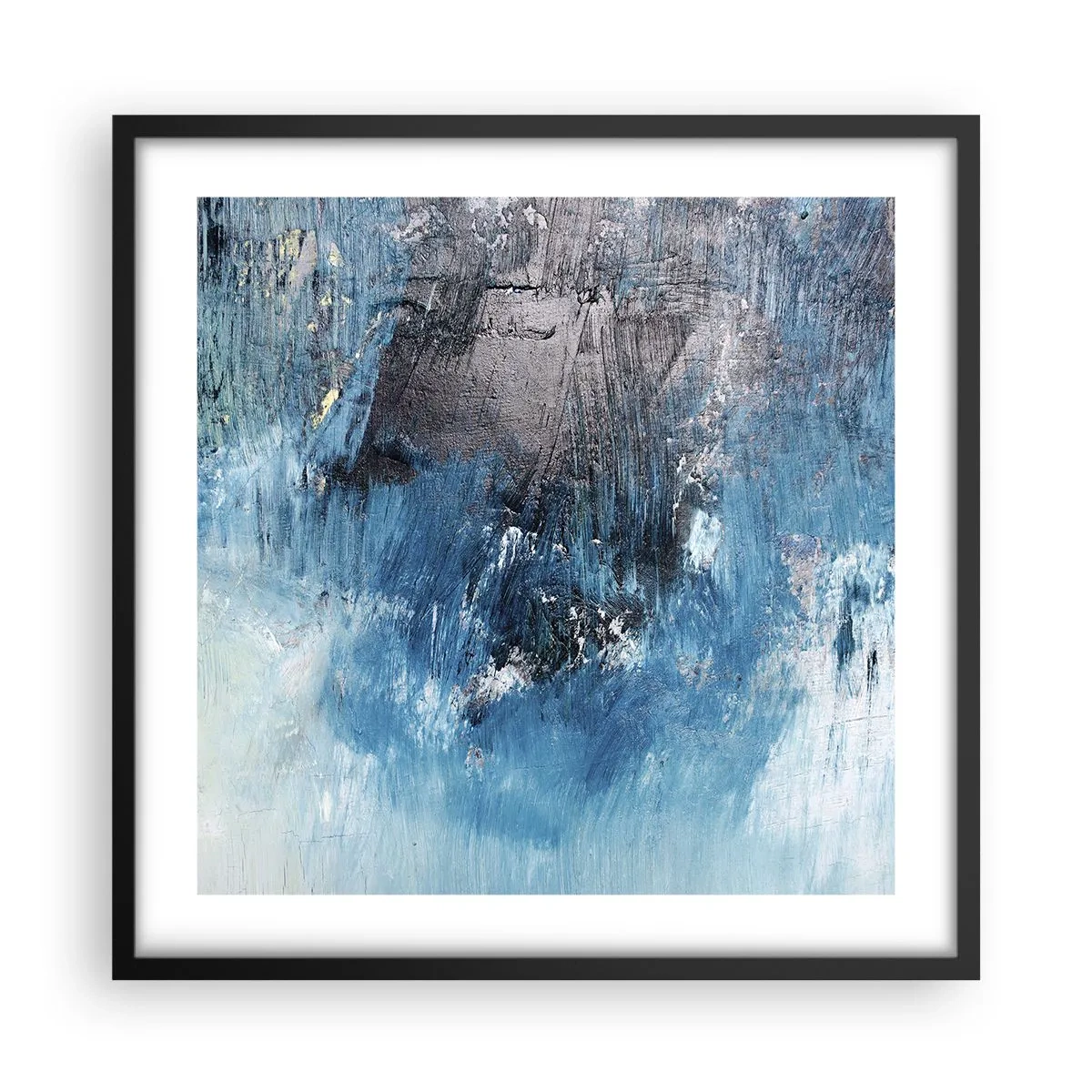Plagát v čiernom ráme - Rapsódia v modrom - 50x50 cm