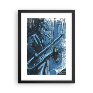 Plagát v čiernom ráme - Mestská rapsódia - 30x40 cm