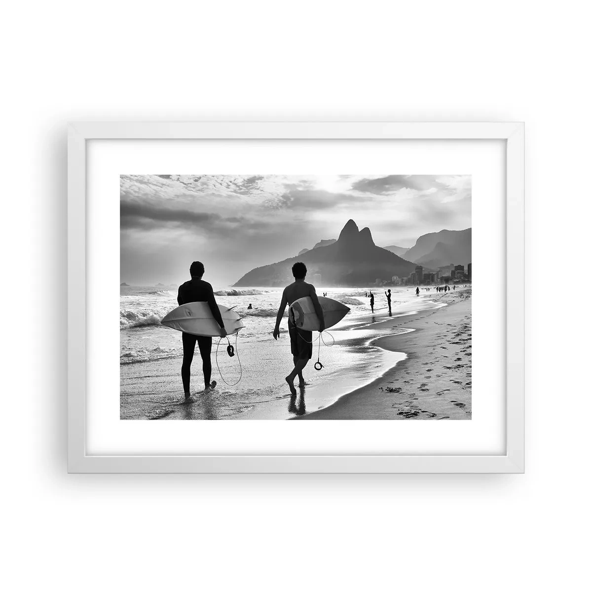 Plagát v bielom ráme - Samba na jednu vlnu - 40x30 cm