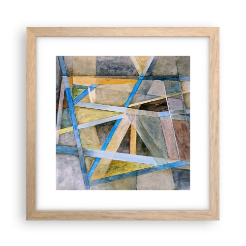Plagát v ráme zo svetlého duba - Priamo alebo diagonálne? - 30x30 cm