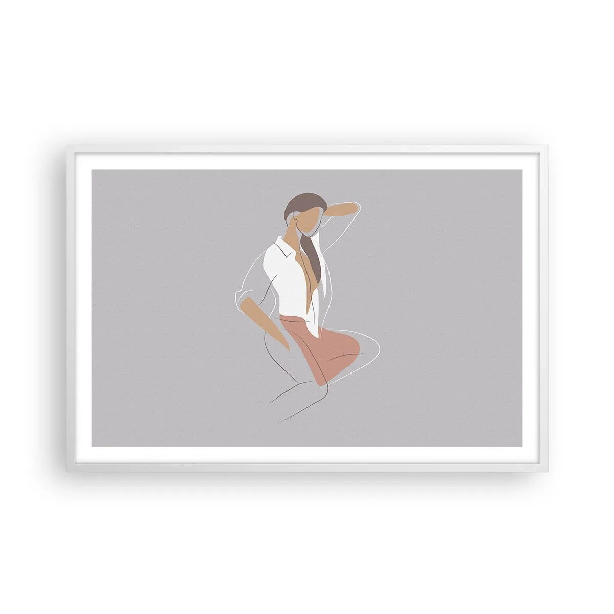 Plagát v bielom ráme - Obrys pôvabu - 91x61 cm