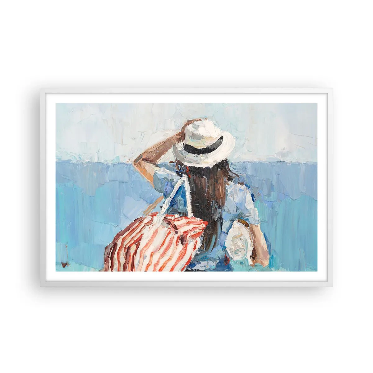 Plagát v bielom ráme - Vitaj na dovolenke - 91x61 cm