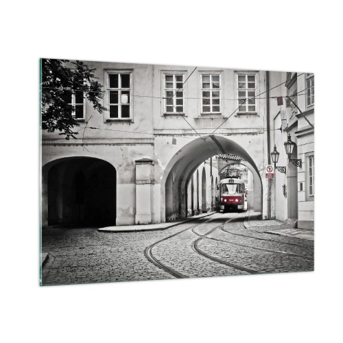 Obraz na skle - Mestským labyrintom - 100x70 cm