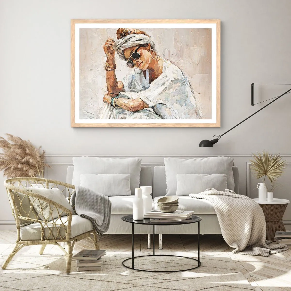 Plagát v ráme zo svetlého duba - Portrét v plnom slnku - 91x61 cm