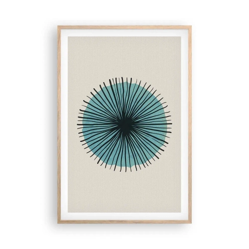 Plagát v ráme zo svetlého duba - Žiariaca modrá - 61x91 cm