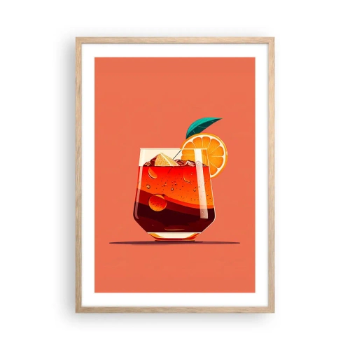 Plagát v ráme zo svetlého duba - Letné osvieženie - 50x70 cm
