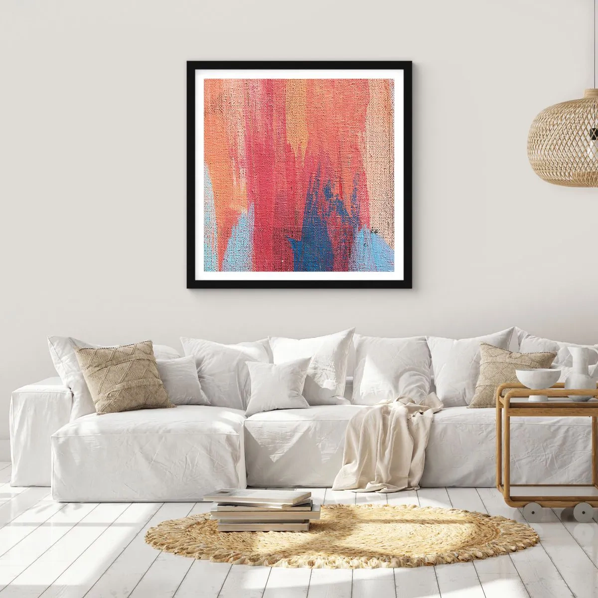 Plagát v čiernom ráme - Stekať dúhou - 40x40 cm